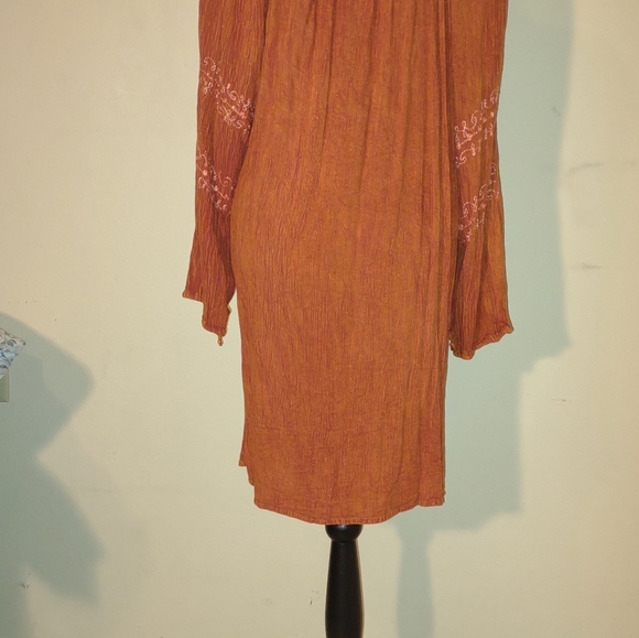 Chances R" dress, size 2X, burnt orange, rusty, embellished floral vine - Picture 8 of 12
